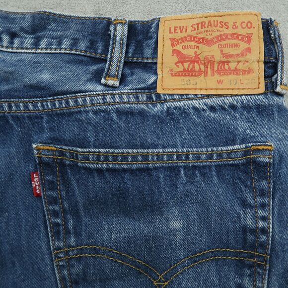 Levi's Jeans Mens Fits 39x29 (Size 40x30) Blue 505 Reg Straight Cotton Denim - Picture 8 of 15